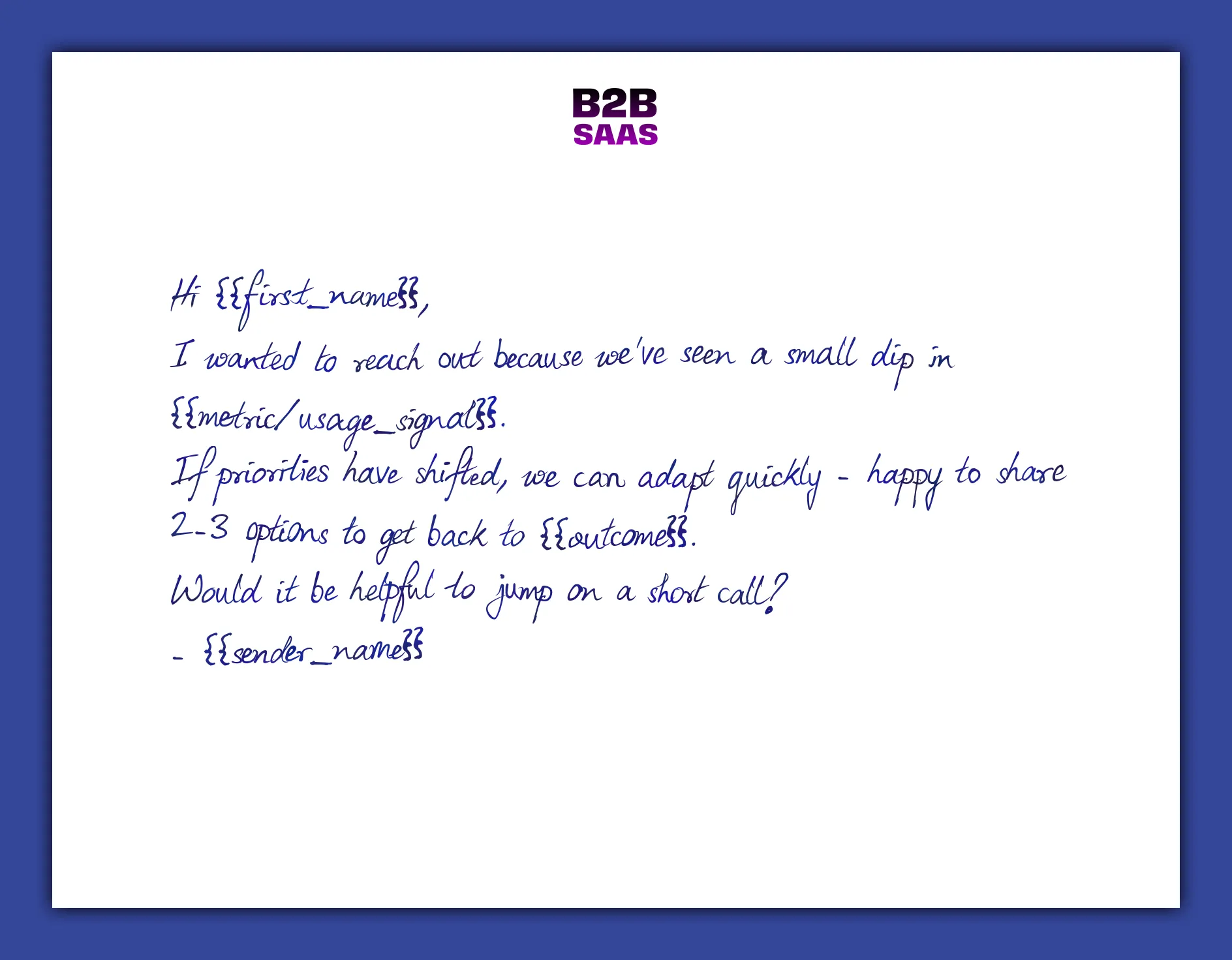 Usage drop risk moment handwritten note example