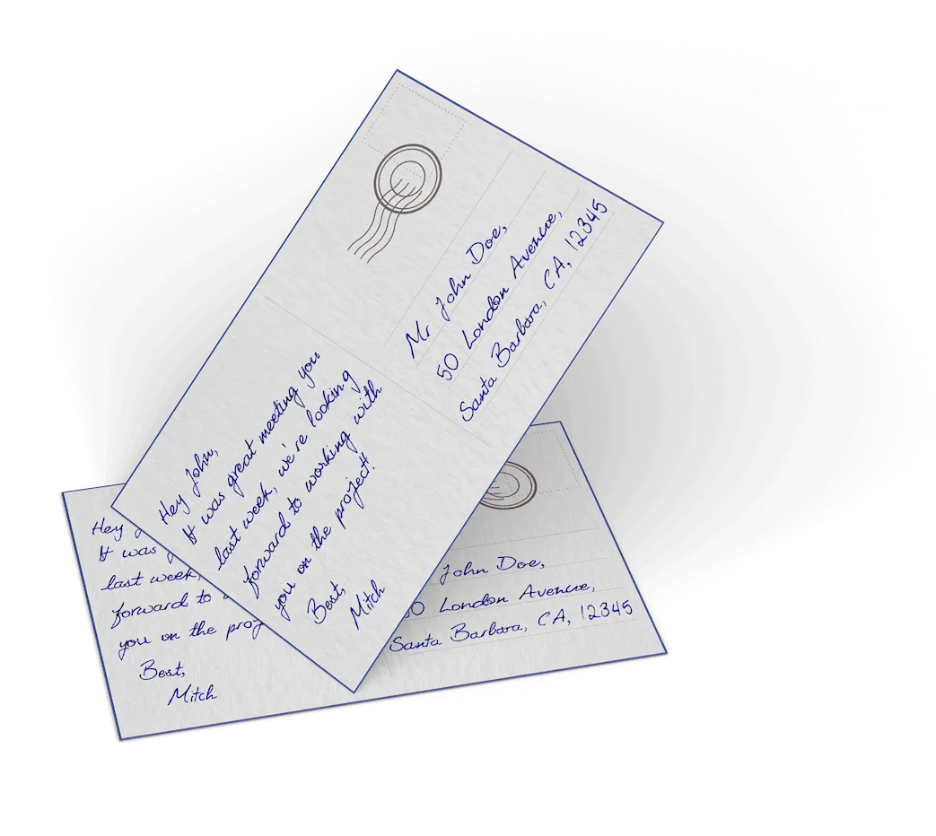 Personalized direct mail postcard with offer block and QR code